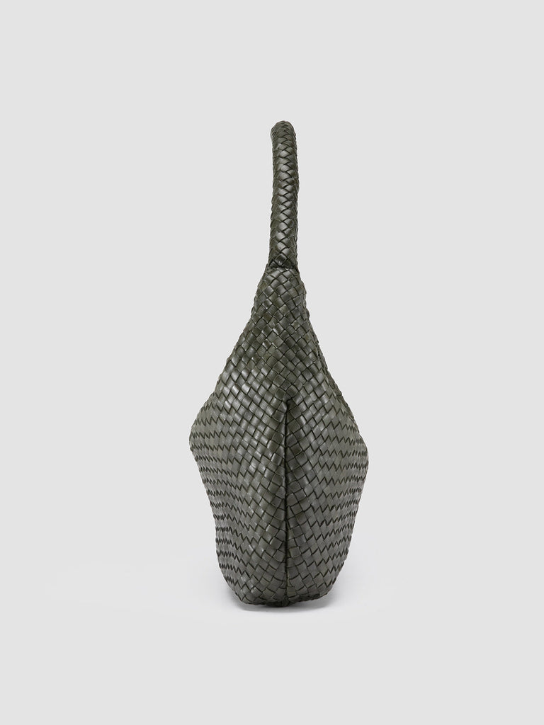 OC CLASS 09 - Green Woven Leather Tote Bag