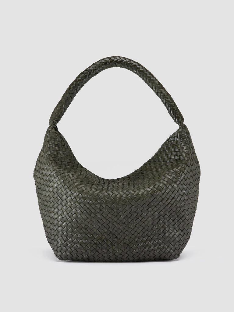 OC CLASS 09 - Green Woven Leather Tote Bag