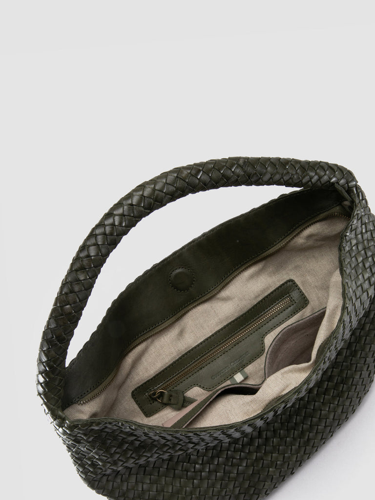OC CLASS 09 - Green Woven Leather Tote Bag