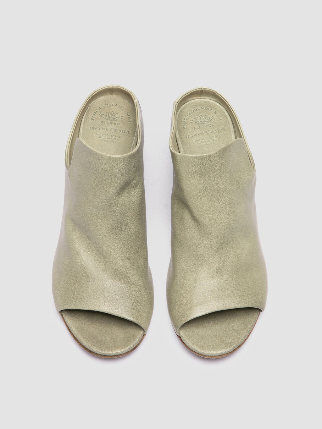 ADELE 003 - Taupe Leather Slide Sandals