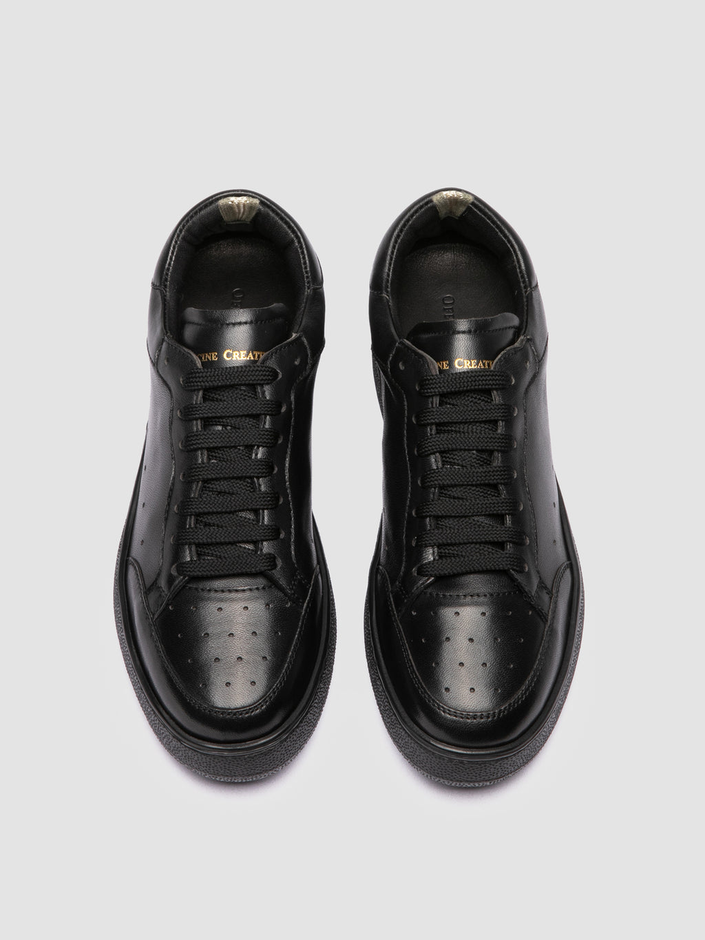 THE ANSWER 101 - Black Leather Low Top Sneakers - image 2,side view
