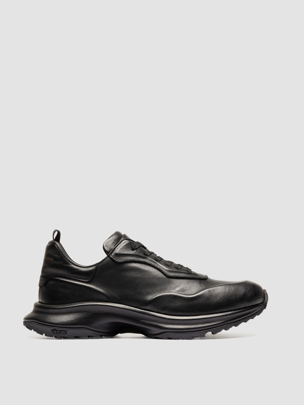 AXIS 101 - Black Leather Low Top Sneakers - image 1,side view