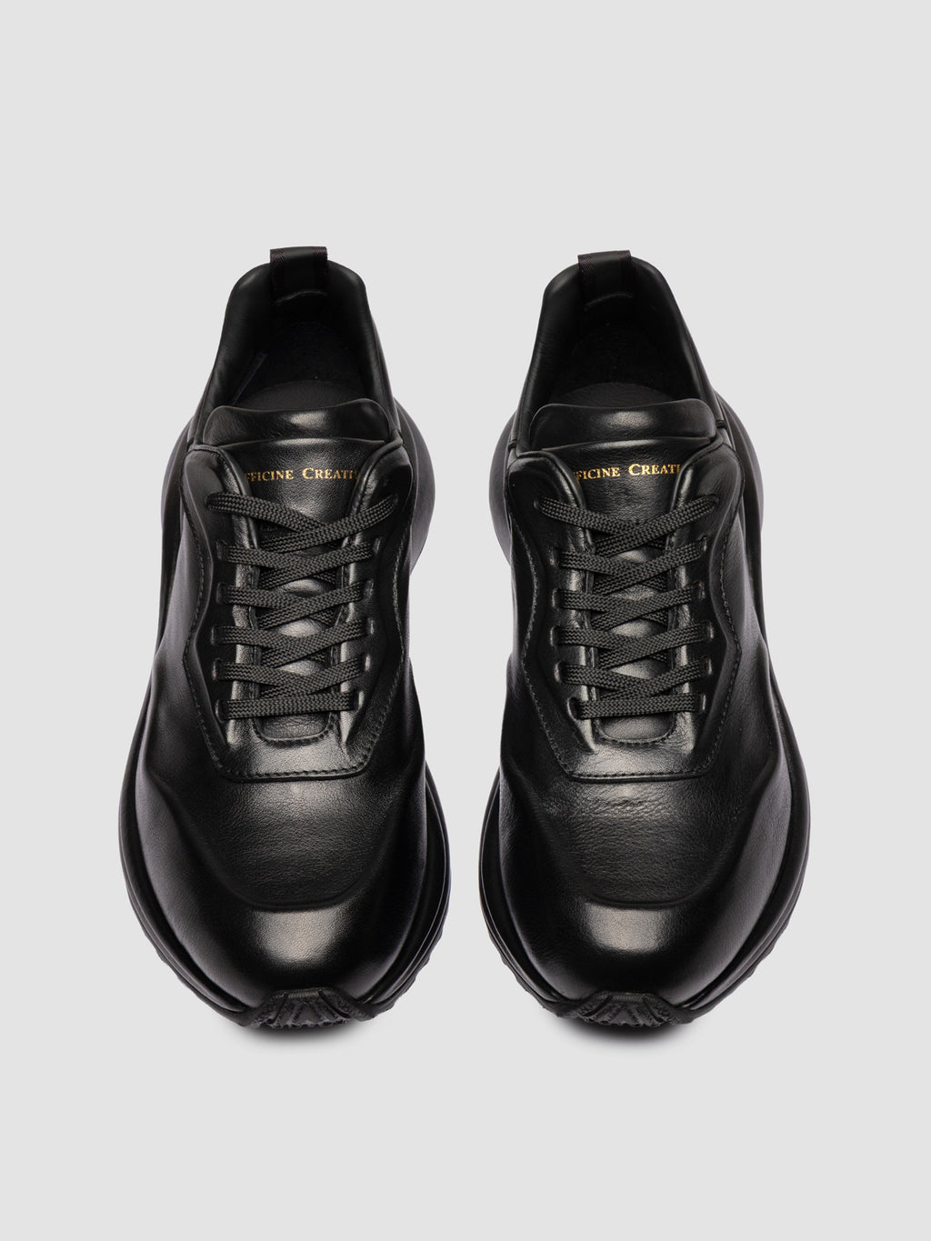 AXIS 101 - Black Leather Low Top Sneakers - image 2,side view