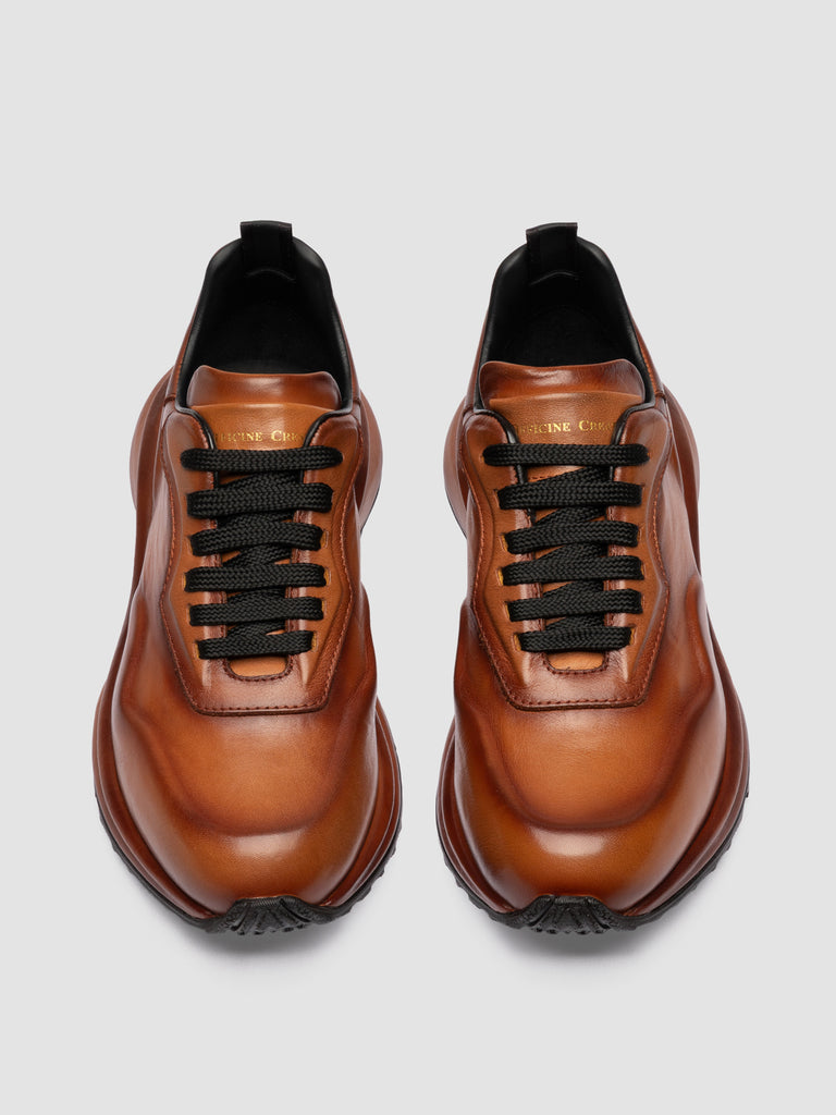AXIS 101 - Brown Leather Low Top Sneakers