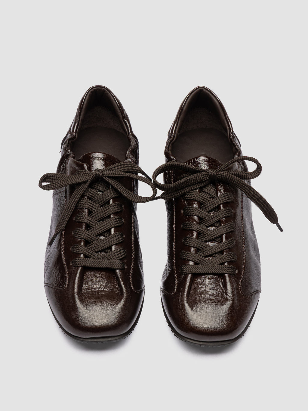 BALLET 102 - Brown Leather Low Top Sneakers - image 2,side view