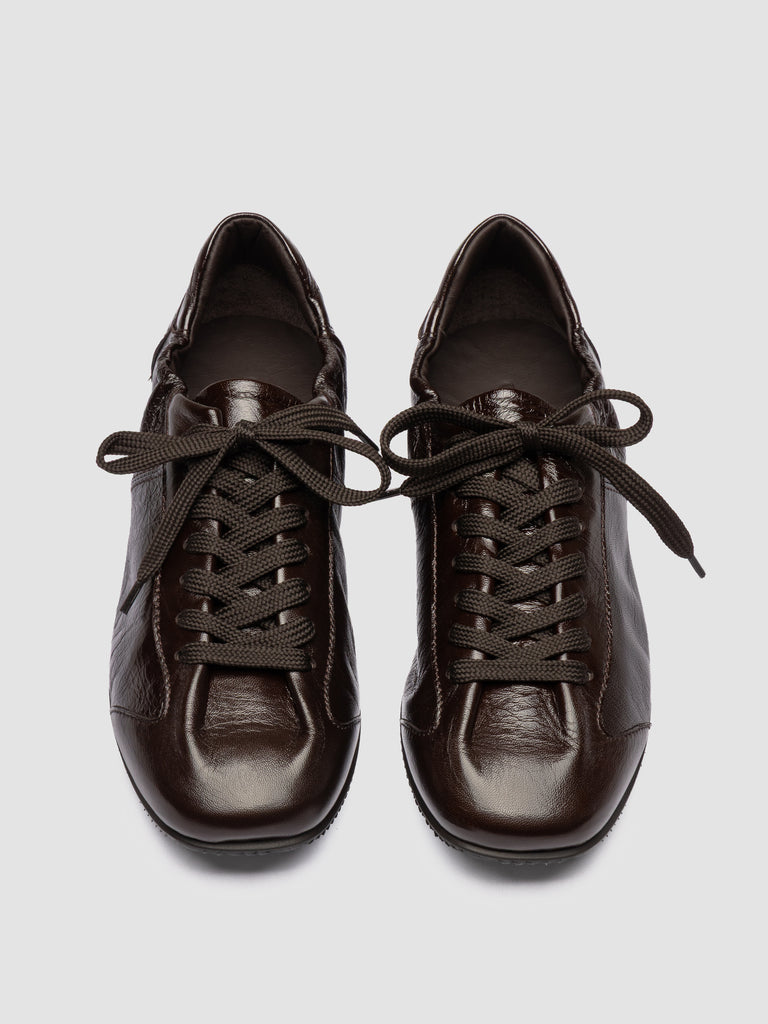 BALLET 102 - Brown Leather Low Top Sneakers