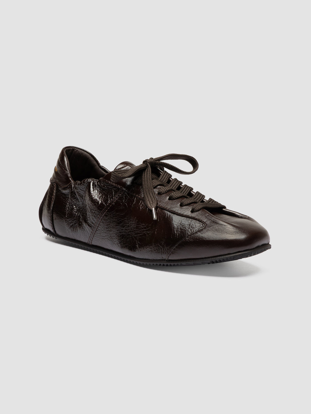 BALLET 102 - Brown Leather Low Top Sneakers - image 3,side view