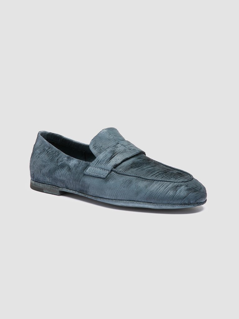 BLAIR DD 001 - Blue Leather Penny Loafers