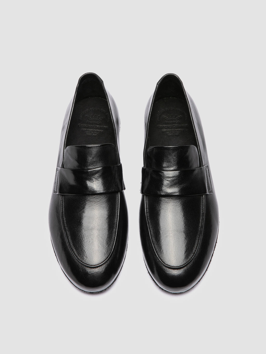 BLAIR DD 001 -  Black Leather Penny Loafers - image 2,side view