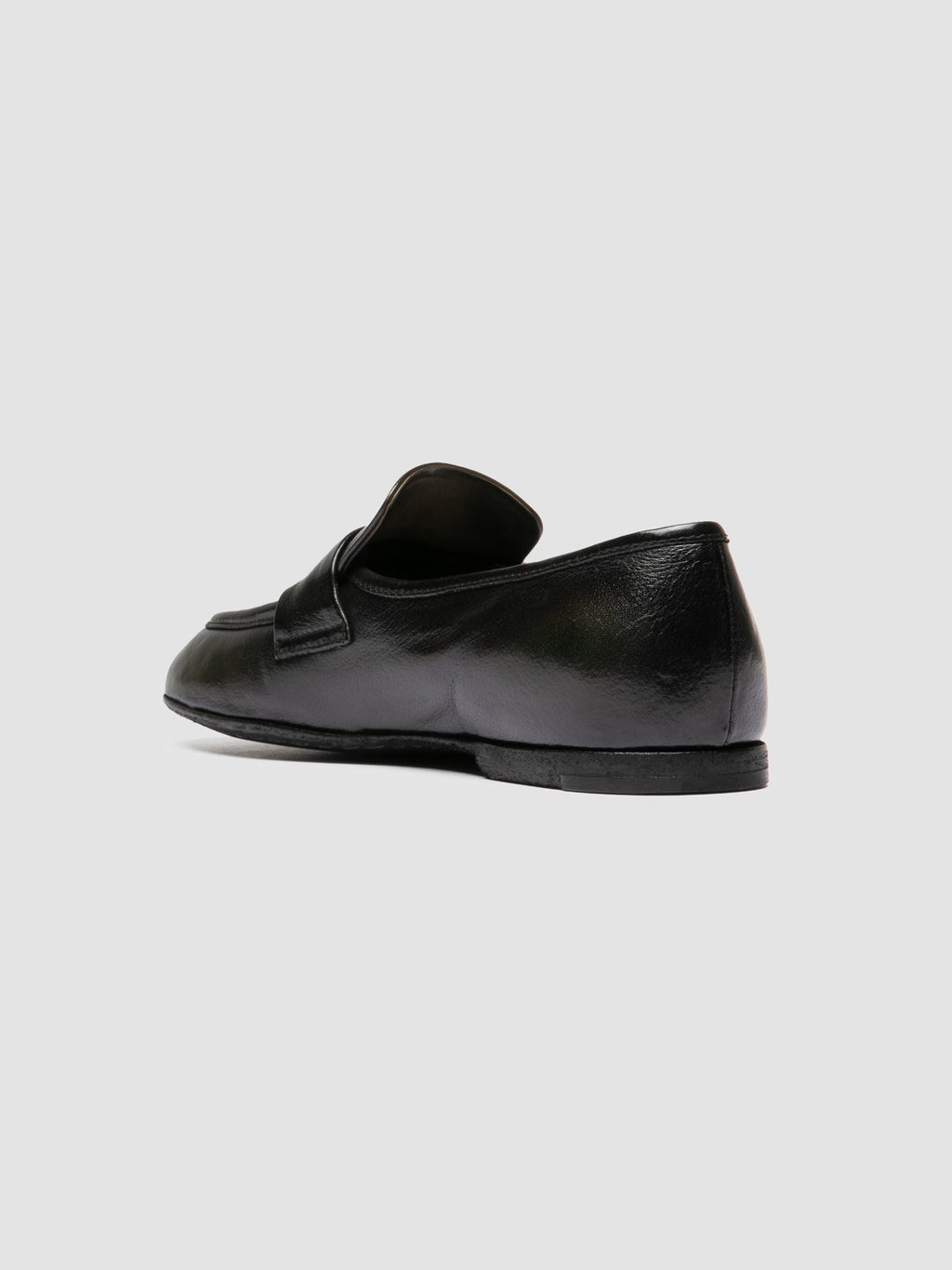 BLAIR DD 003_W - Green Leather Penny Loafers - image 4,side view