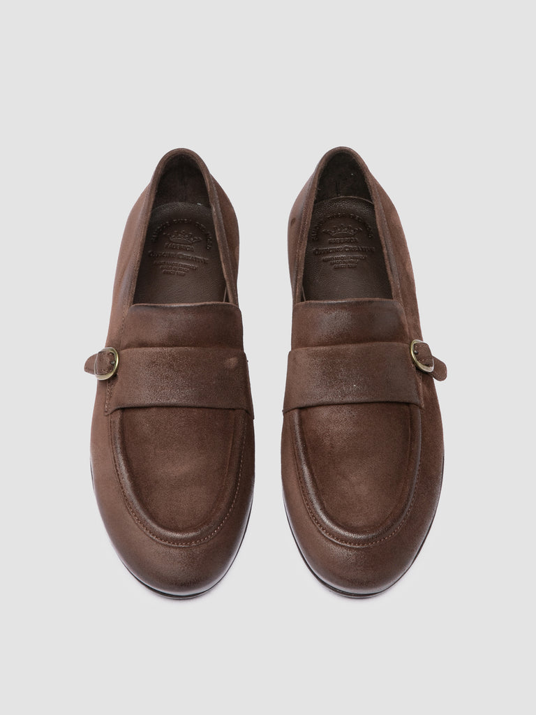 BLAIR DD 003_W - Brown Suede Penny Loafers