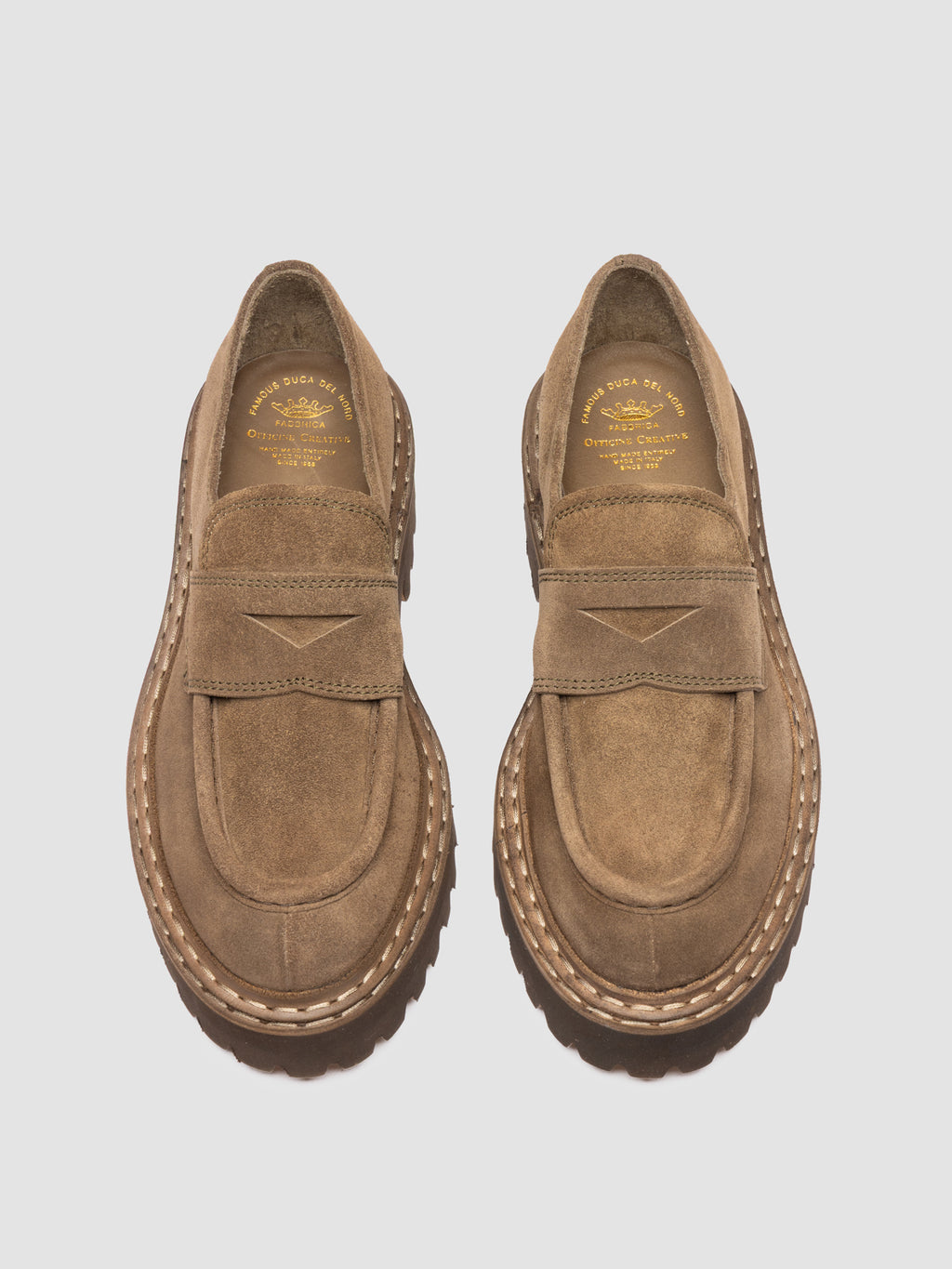 BLOSSOM 015 - Brown Suede Penny Loafers - image 2,side view