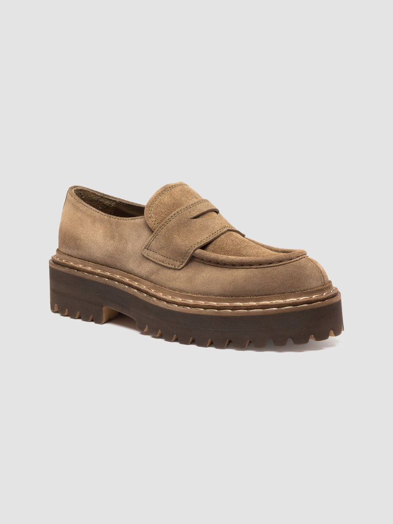 BLOSSOM 015 - Brown Suede Penny Loafers
