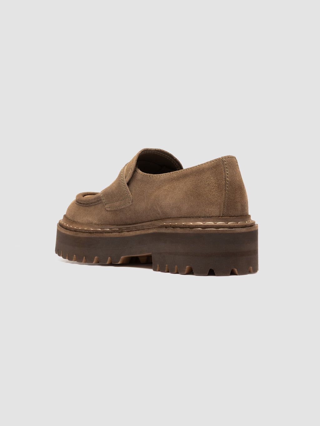 BLOSSOM 015 - Brown Suede Penny Loafers - image 4,side view