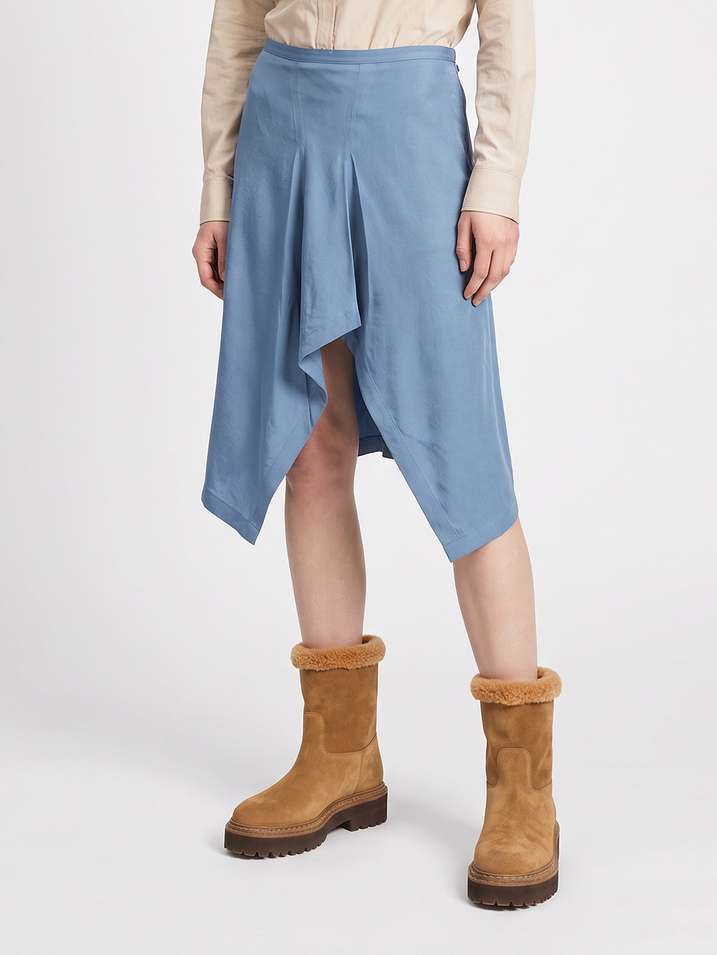 BLOSSOM 025 - Brown Suede Pull On Boots - image 2,side view