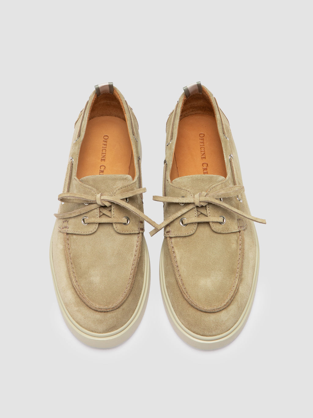 BONES 110 - Ivory Suede Boat Shoes - image 2,side view