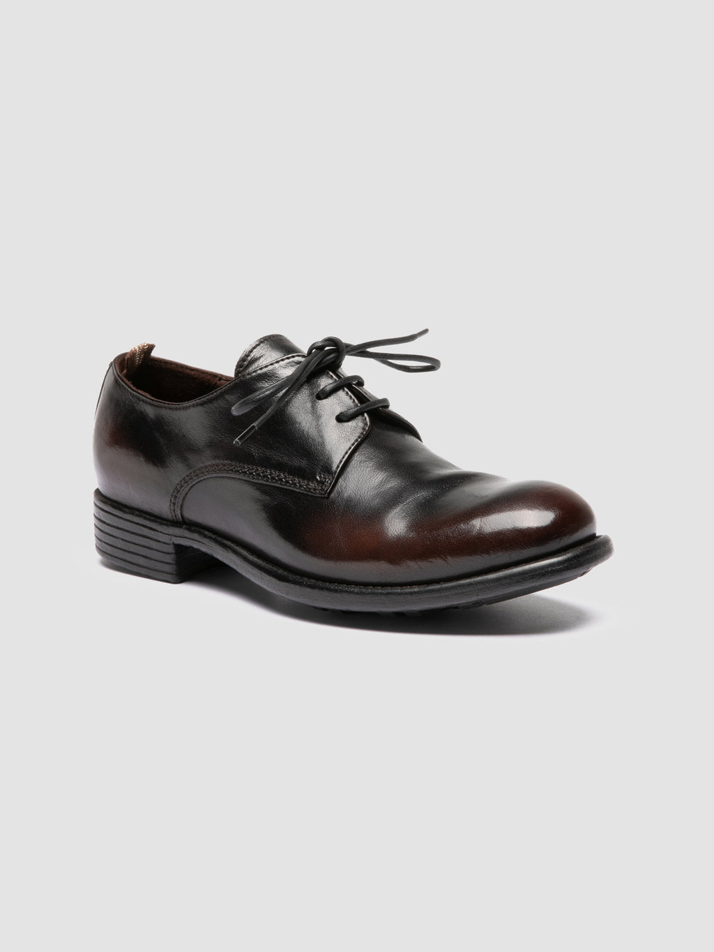 CALIXTE 068 - Black Leather Derby Shoes - image 3,side view