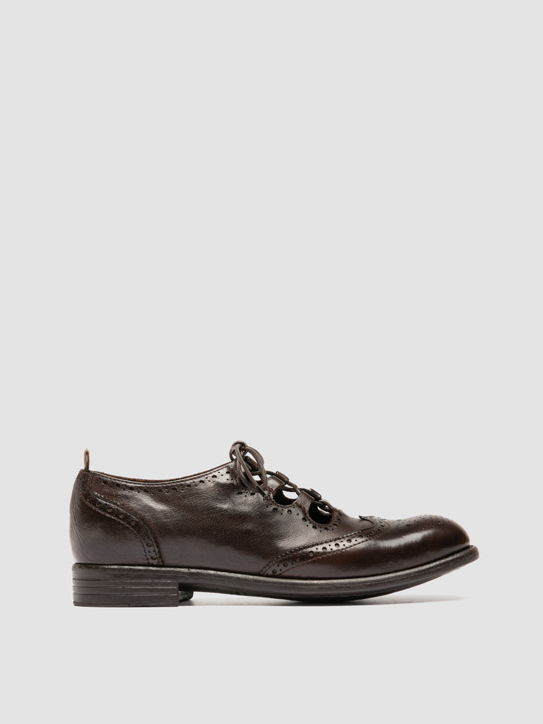 CALIXTE 079 - Brown Leather Oxford Shoes
