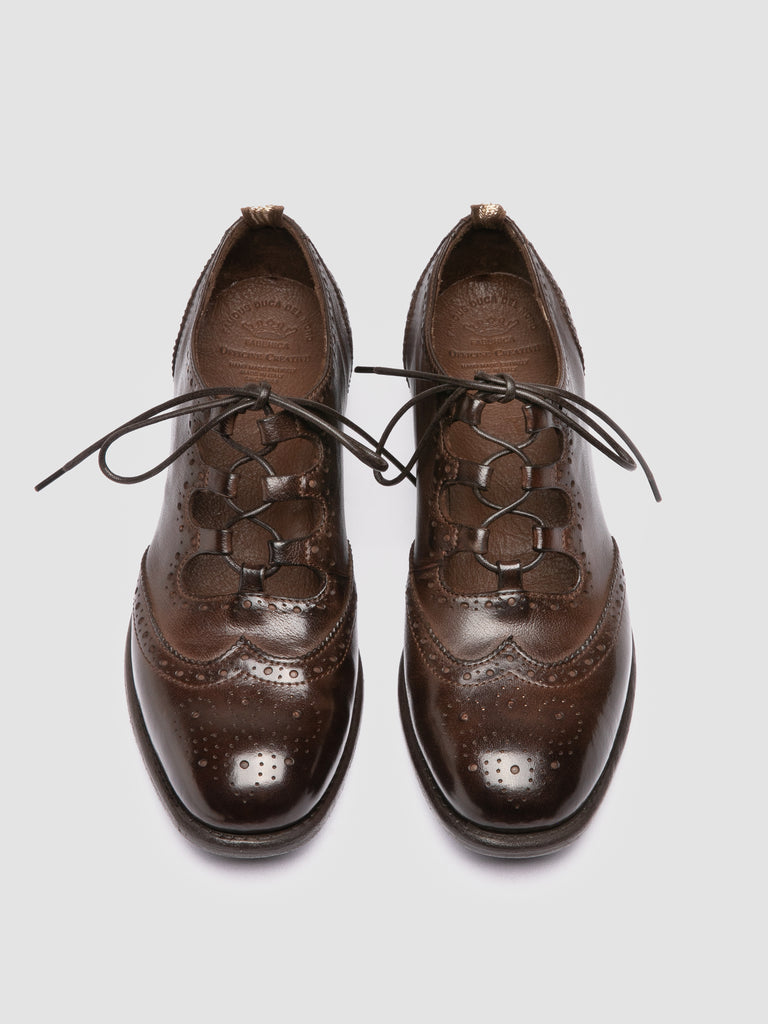 CALIXTE 079 - Brown Leather Oxford Shoes