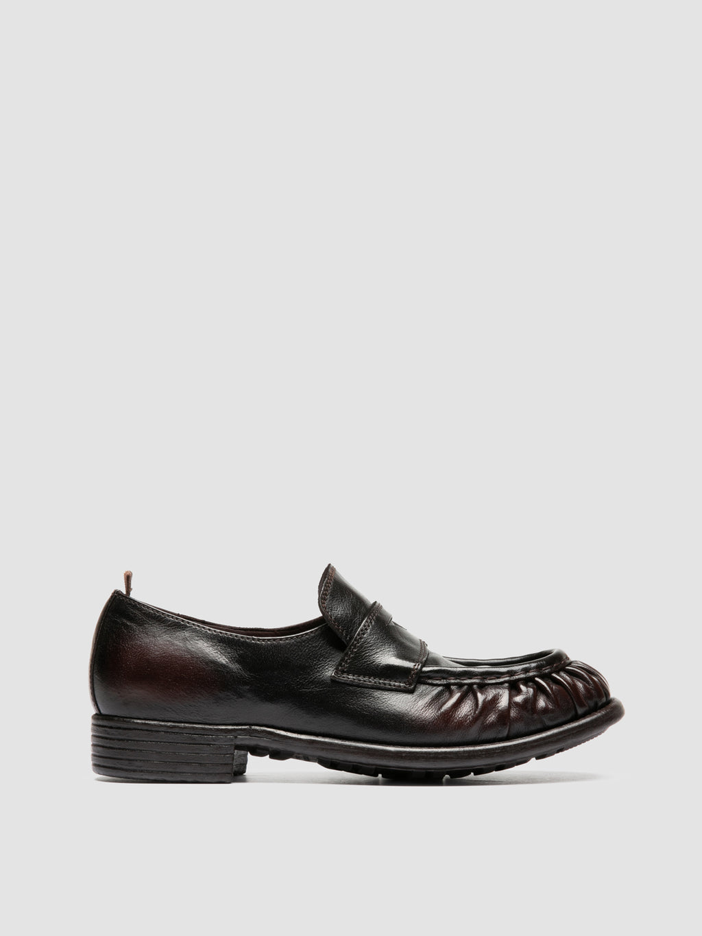 CALIXTE 085 - Brown Leather Penny Loafers - image 1,side view