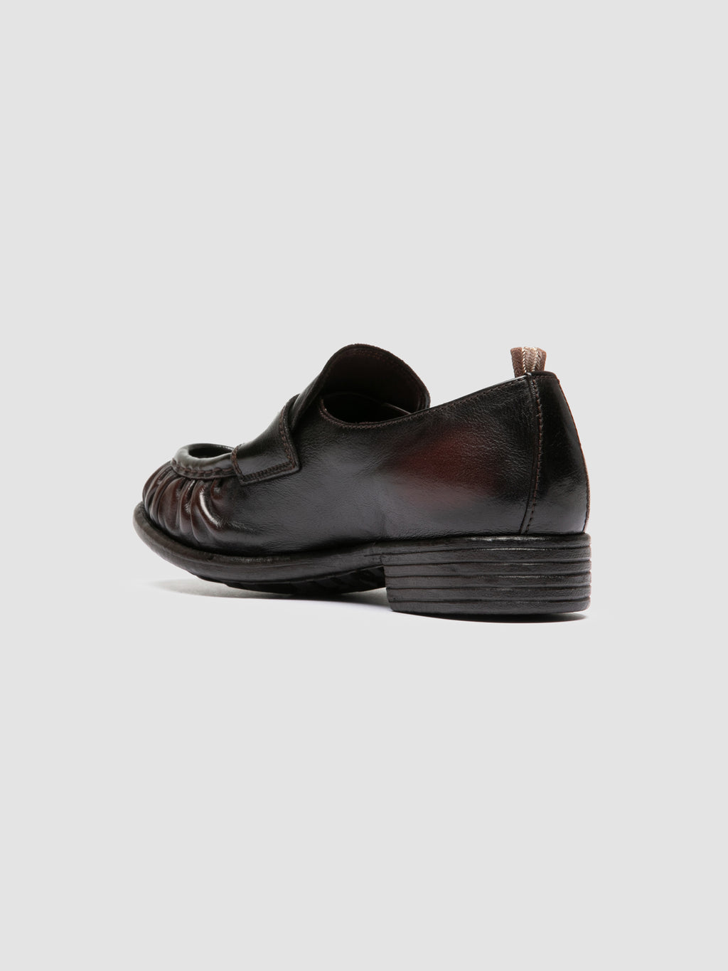 CALIXTE 085 - Brown Leather Penny Loafers - image 4,side view