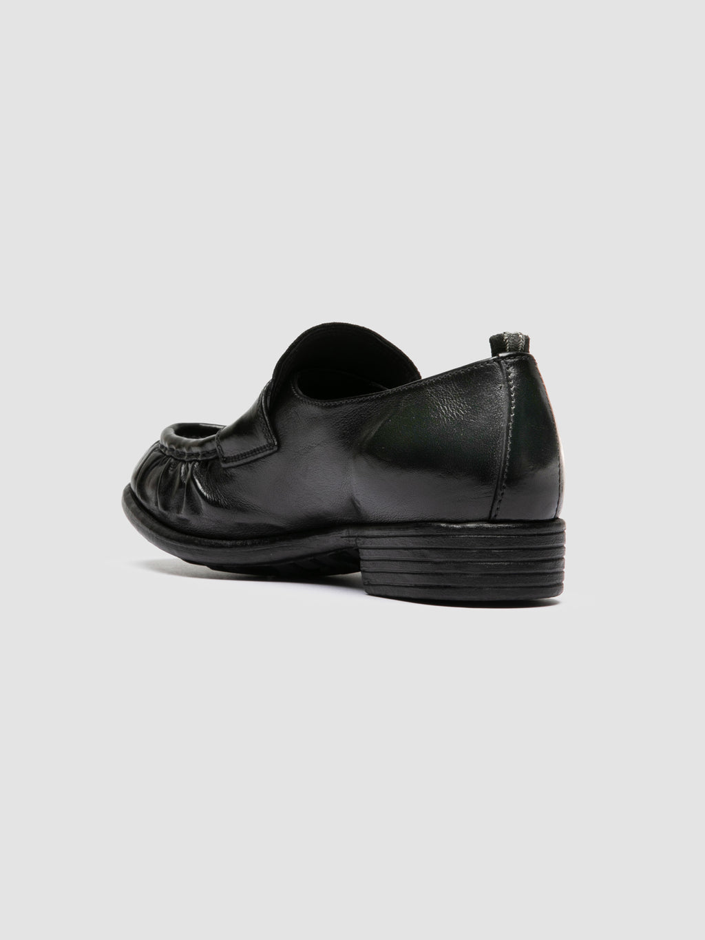 CALIXTE 085 - Black Leather Penny Loafers - image 4,side view