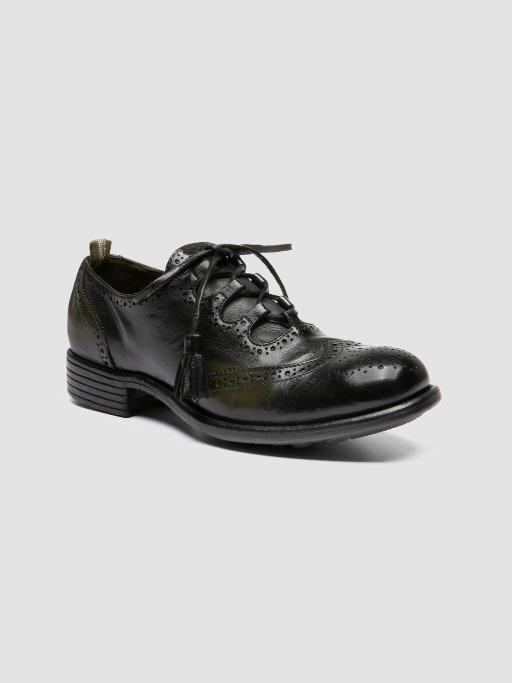 CALIXTE 087 - Green Leather Oxford Shoes - image 3,side view
