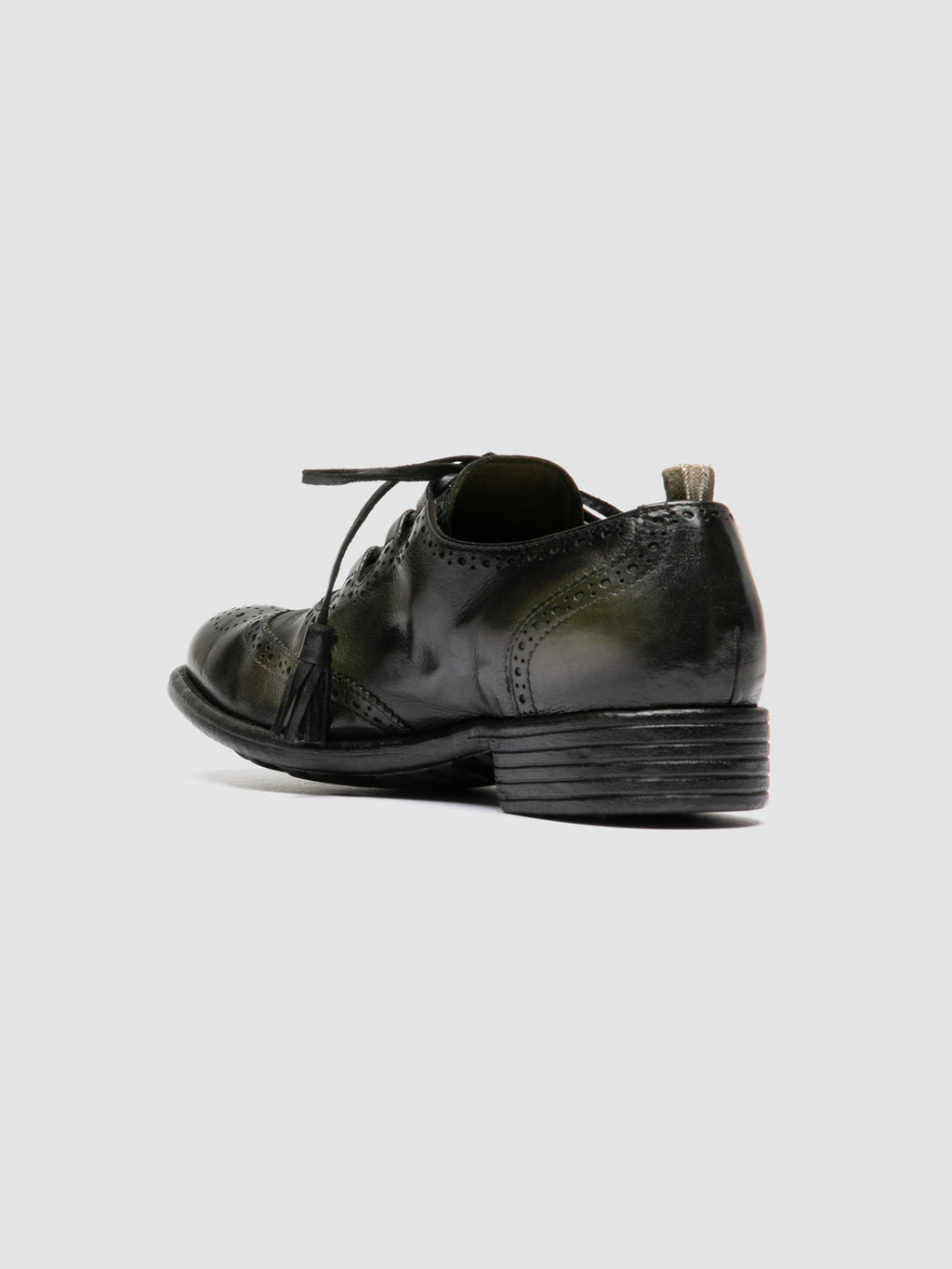 CALIXTE 087 - Green Leather Oxford Shoes - image 4,side view