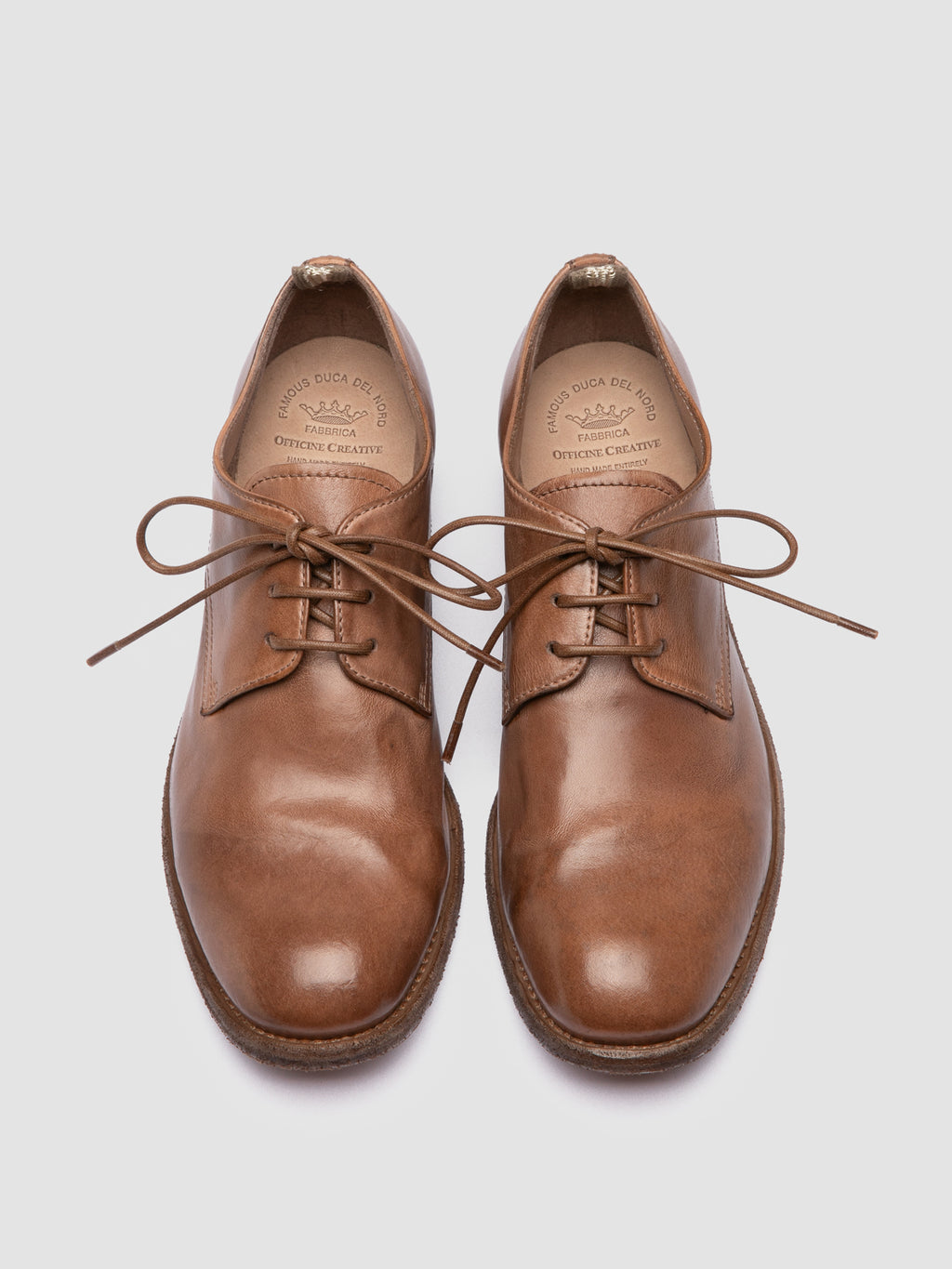 KALLIOPI 010 - Light Brown Leather Derby Shoes - image 2,side view