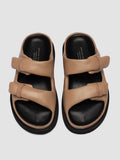 CHORA 101 - Taupe Leather Slide Sandals - thumb image 2,side view