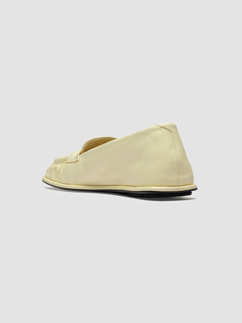 CLOVER 002 - Yellow Leather Penny Loafers - image 4,side view
