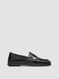 CLOVER 005_W - Black Leather Penny Loafers - thumb image 1,side view