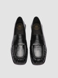 CLOVER 005_W - Black Leather Penny Loafers - thumb image 2,side view