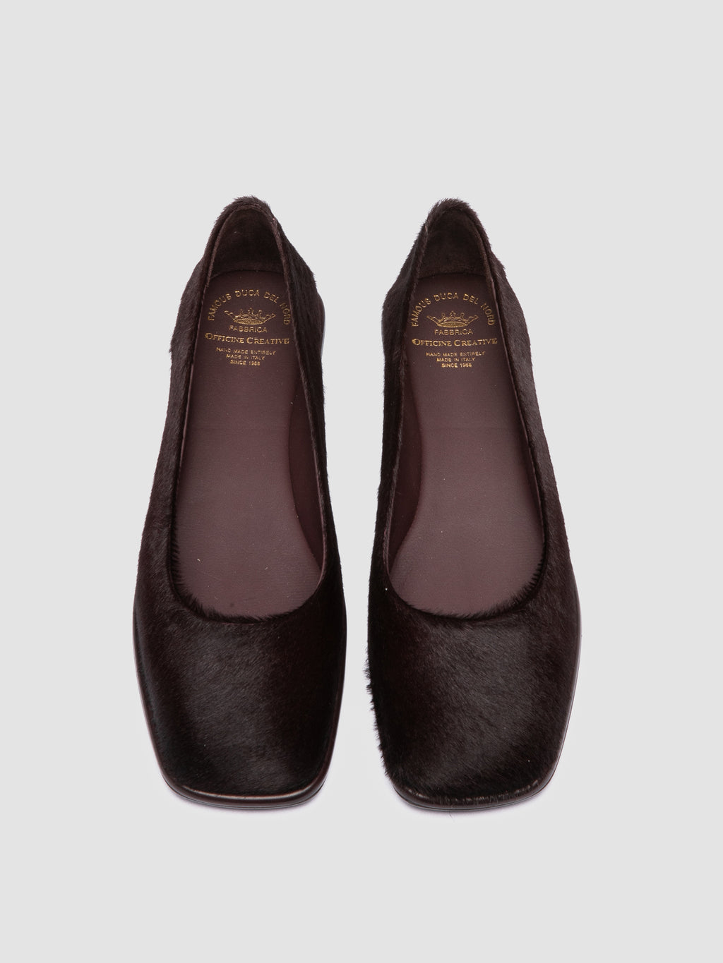 CLOVER 008_W - Burgundy Leather Ballerina Shoes - image 3,side view