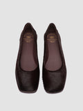 CLOVER 008_W - Burgundy Leather Ballerina Shoes - thumb image 3,side view