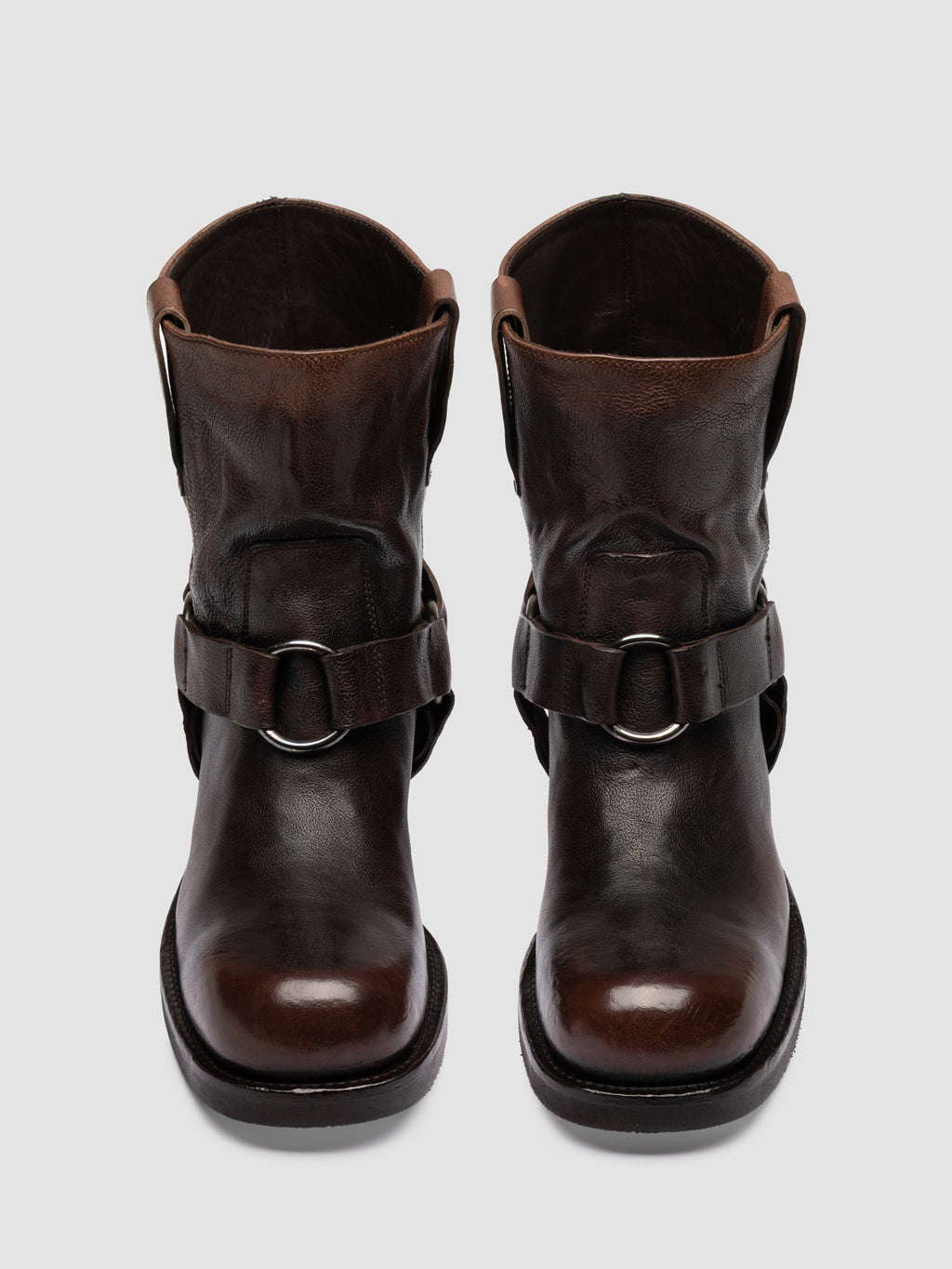 DANA 003 - Brown Leather Pull-On Boots - image 2,side view