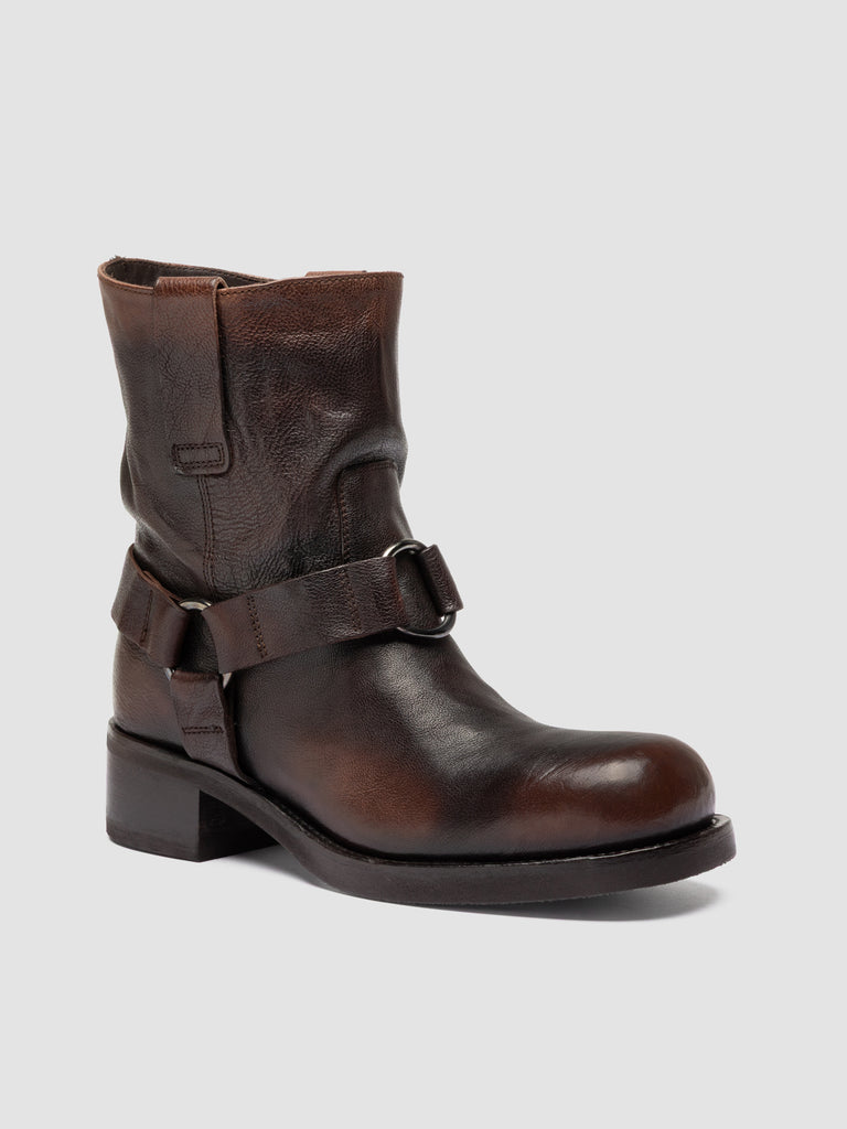 DANA 003 - Brown Leather Pull-On Boots