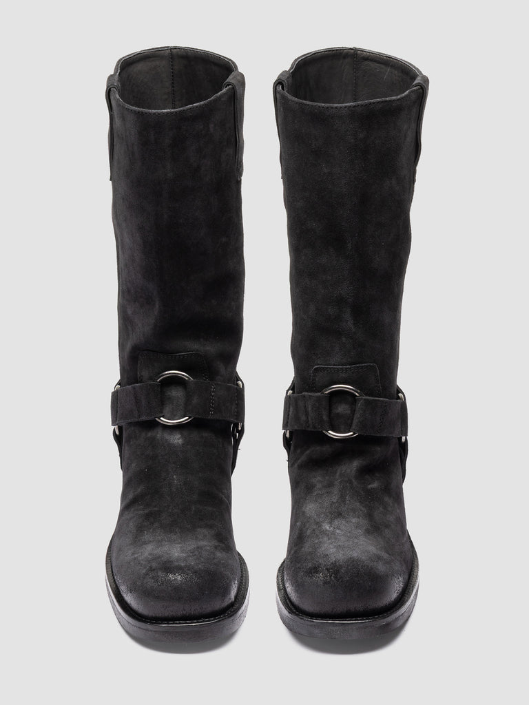 DANA 004 - Black Suede Pull-On Boots