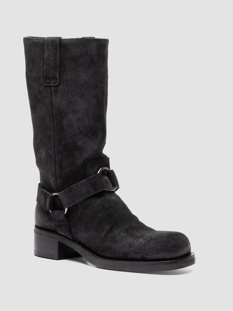 DANA 004 - Black Suede Pull-On Boots