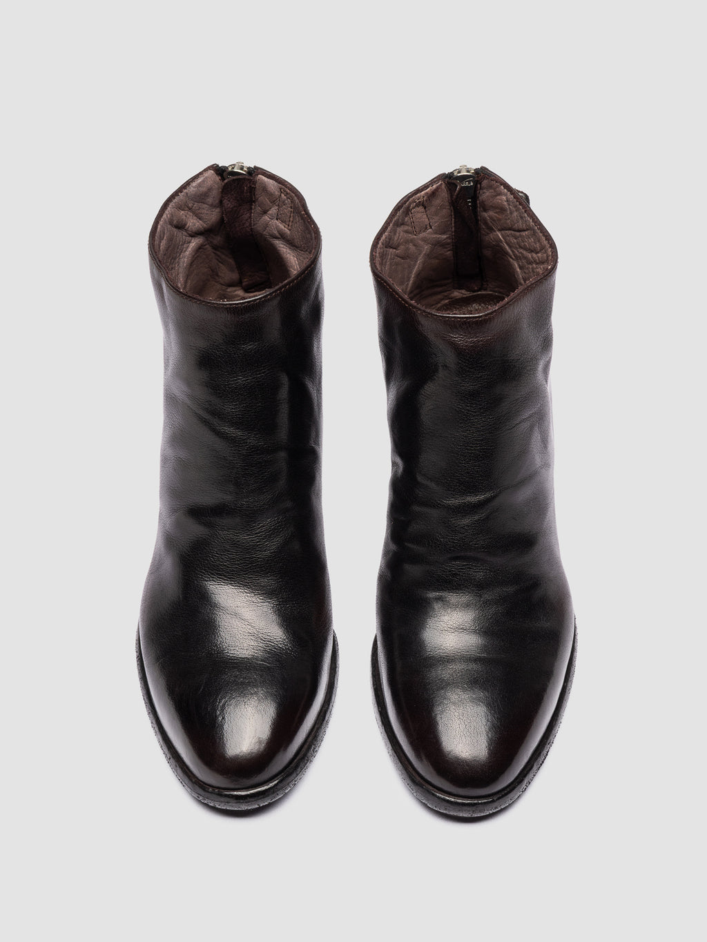DELICE 001 - Black  Leather Zipped Boots - image 2,side view