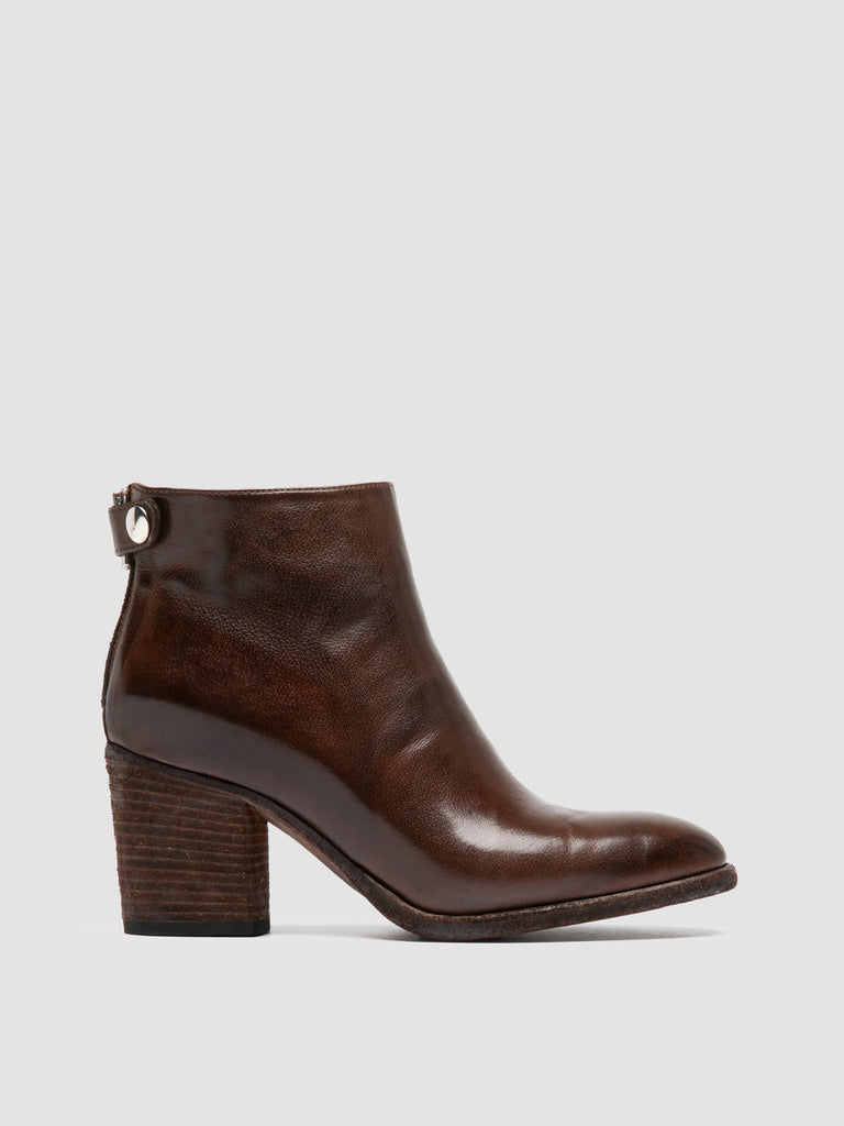 DELICE 001 - Brown Leather Zipped Boots