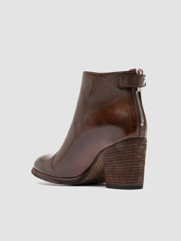 DELICE 001 - Brown Leather Zipped Boots