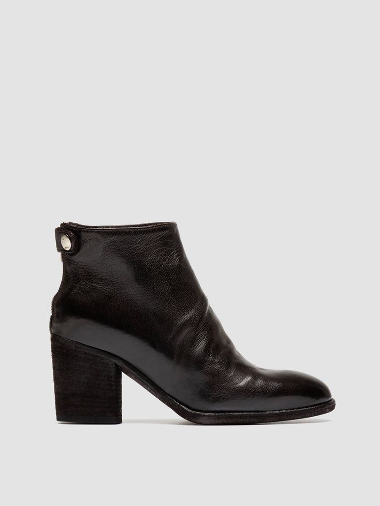 DELICE 001 - Brown Leather Zipped Boots