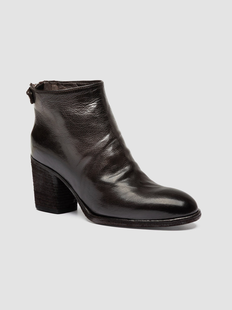DELICE 001 - Brown Leather Zipped Boots