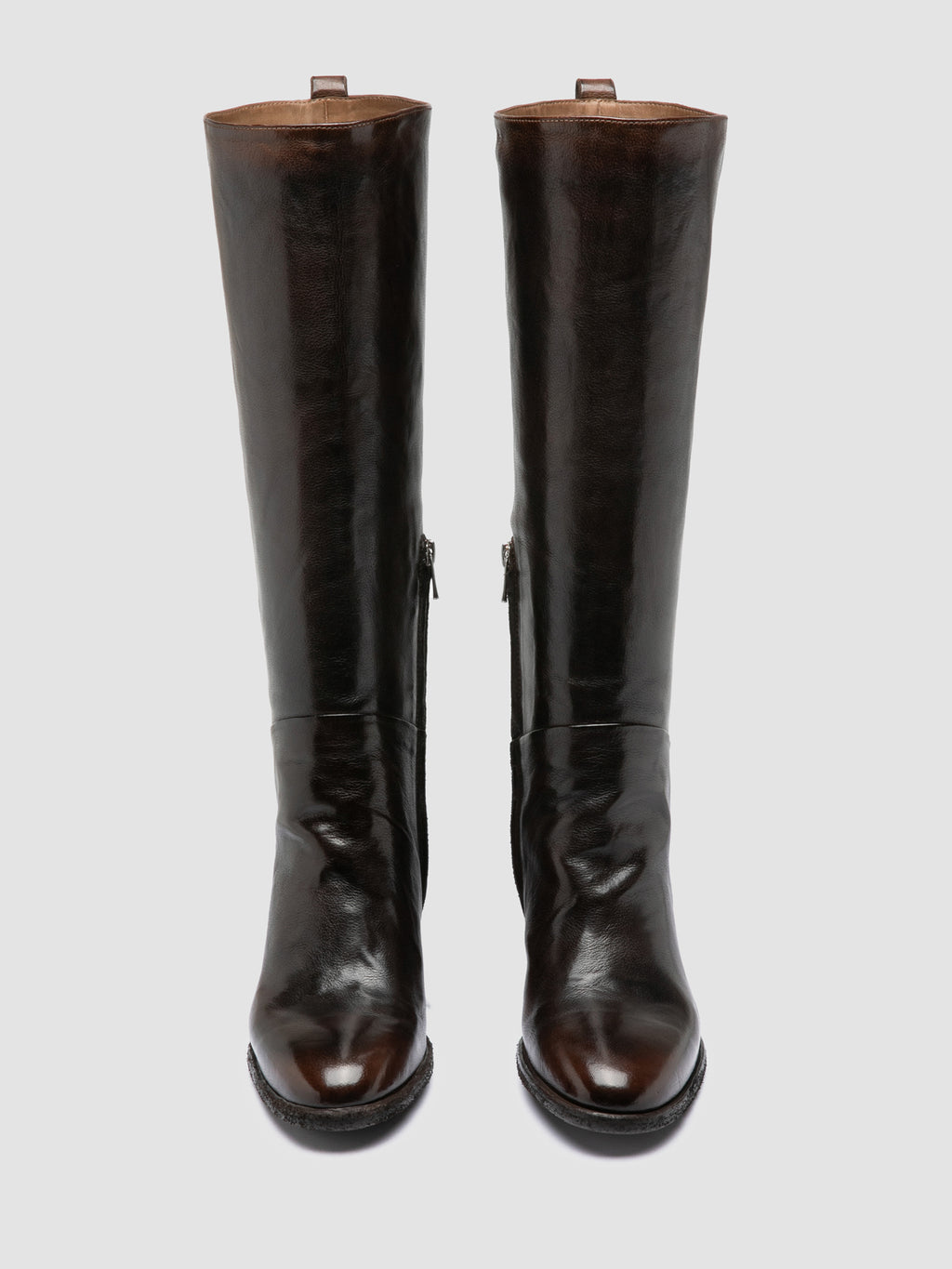 DELICE 004 - Braune Stiefel aus Leder mit Reißverschluss - image 2,side view
