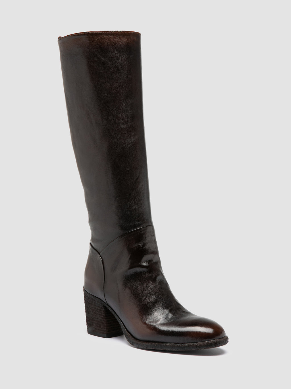 DELICE 004 - Braune Stiefel aus Leder mit Reißverschluss - image 3,side view
