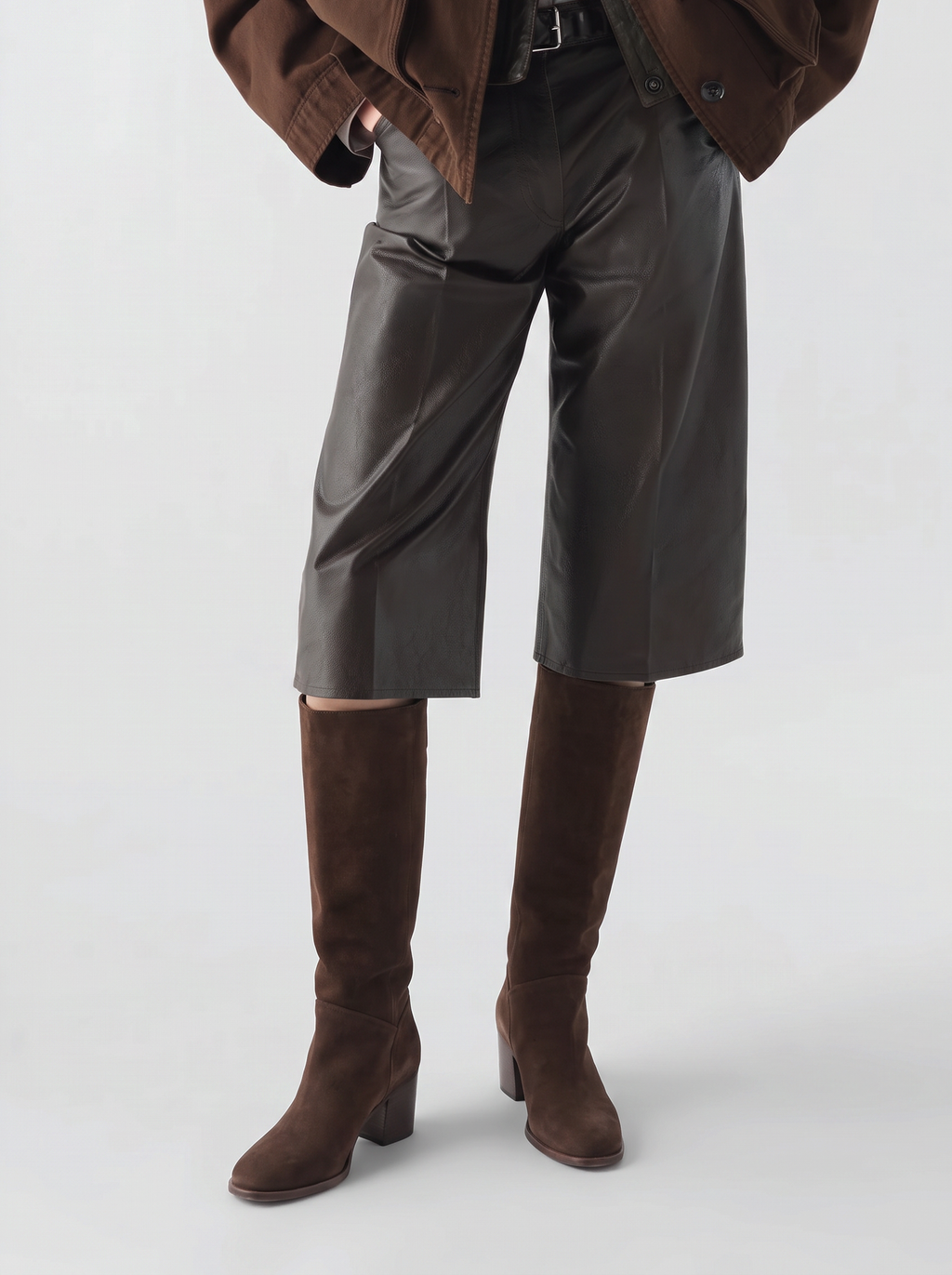 DELICE 004 - Brown Suede Zip Boots - image 2,side view