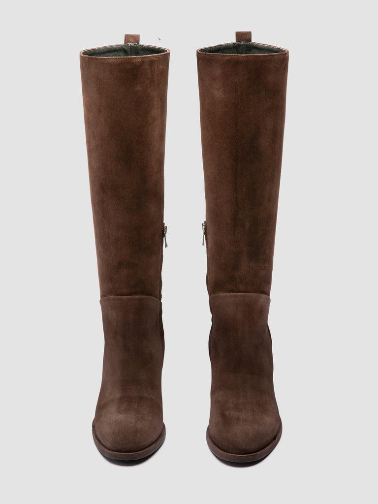 DELICE 004 - Brown Suede Zip Boots