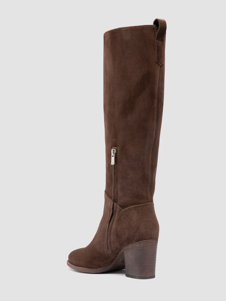 DELICE 004 - Brown Suede Zip Boots