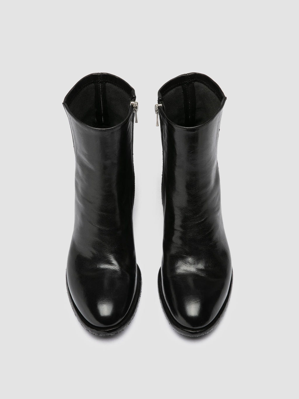 DENNER 127 - Black Leather Zipped Boots - image 2,side view